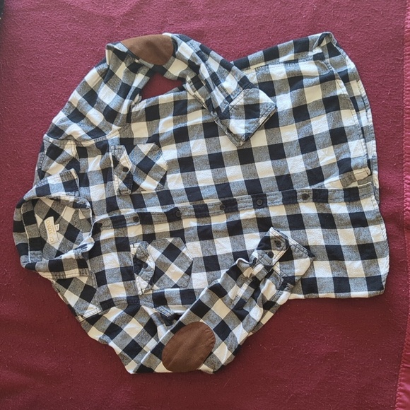 CI Sono Black & White‎ Checkered Button Long Sleeve Shirt M - Picture 1 of 7